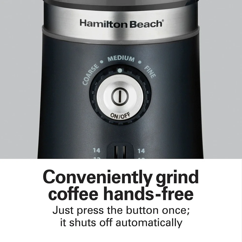 Hamilton Beach Coffee Grinder Custom Grind Black New Open Box 80393FG 14 Cup